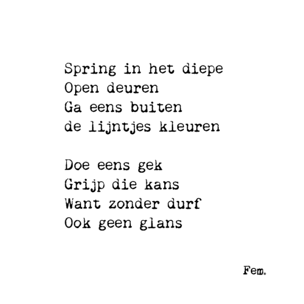 Poster A4 - Spring in het diepe