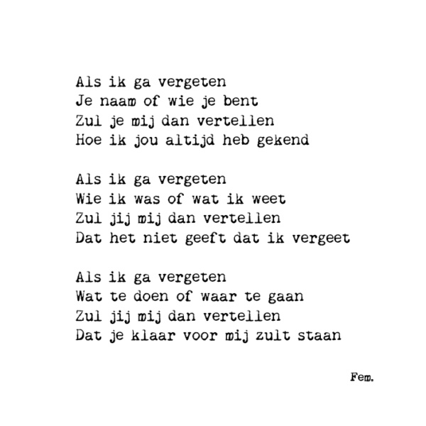 Kaart - Als ik ga vergeten