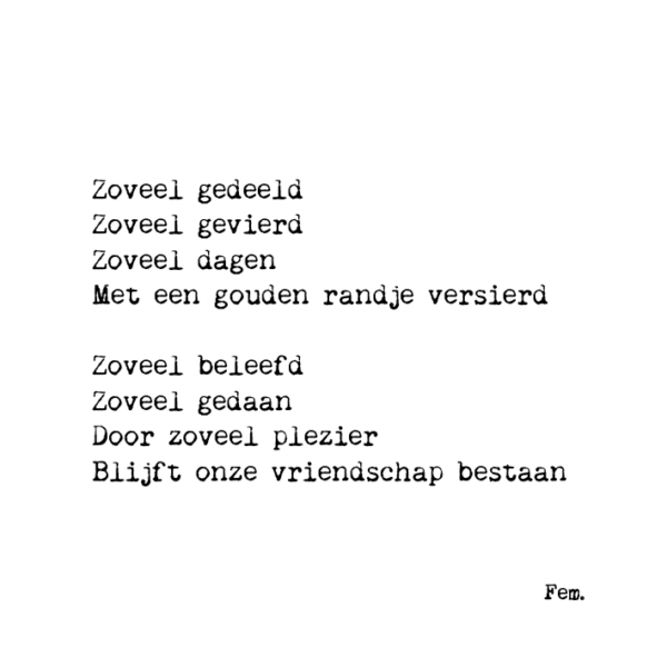 Kaart - Zoveel vriendschap